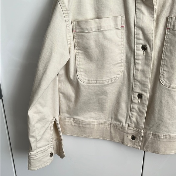 PINK TARTAN NWOT Beige Twill Jacket, Size S - Picture 3 of 9